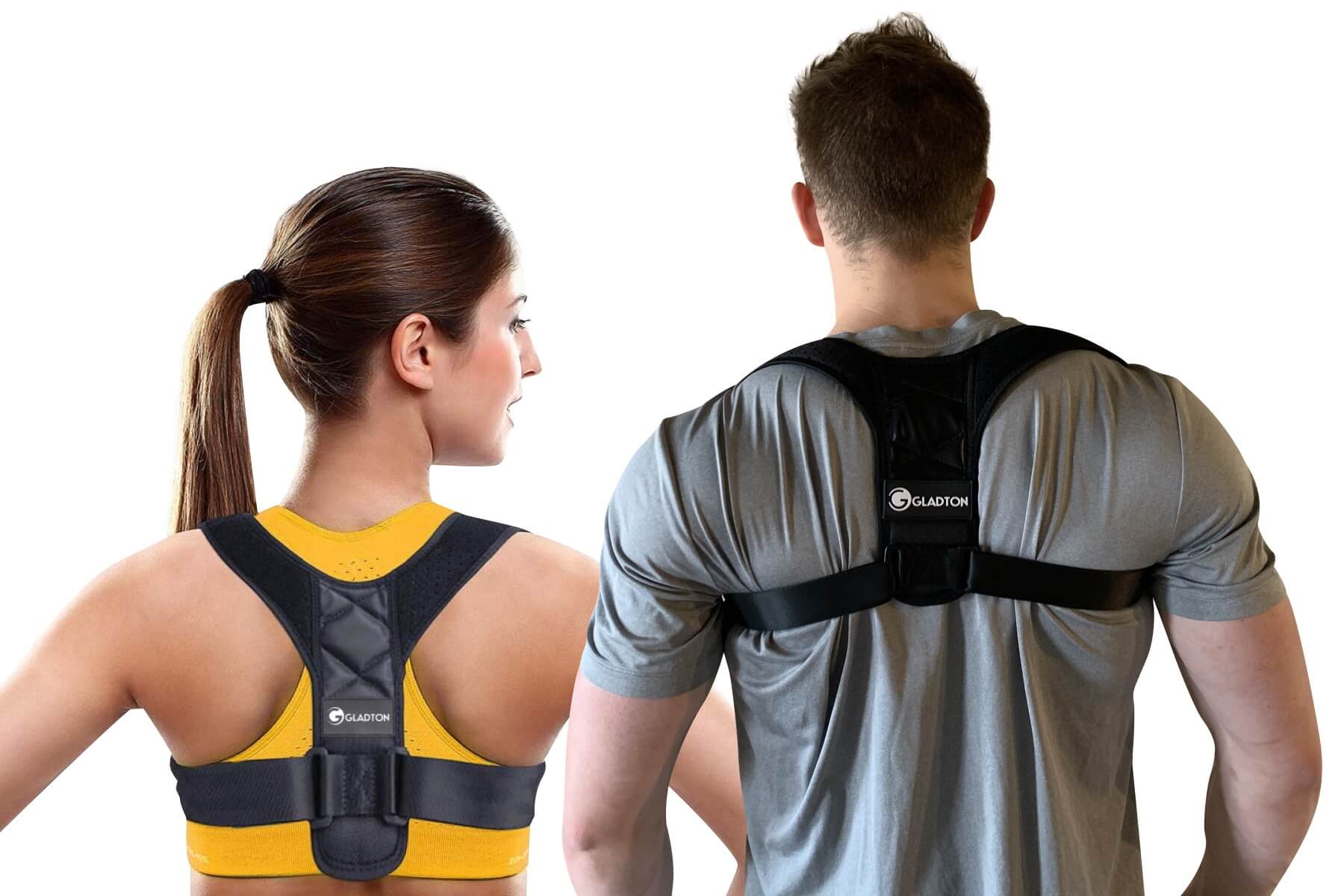 Gladton Back Posture Corrector for Men and Women. Adjustable Upper Back  Brace for Spinal Alignment, Clavicle Posture Support. Back Straightener,  Posture Brace and Pain Relief from Neck Back Shoulder. – Gladton Large,