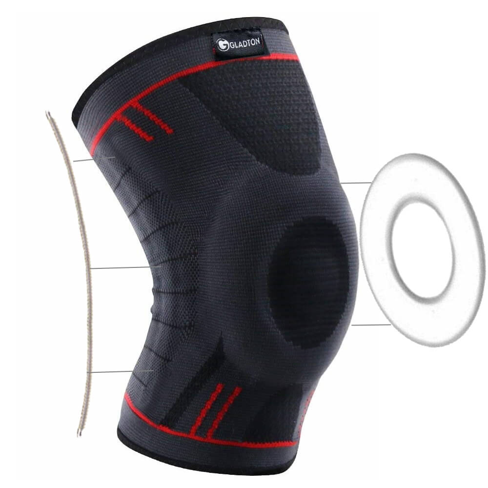 Gladton Knee Compression Sleeve with Stabilizers. Best Knee Brace Support for Knee Pain, Joint Pain, Knee Injury, Arthritis, Meniscus Tear, ACL, ...
